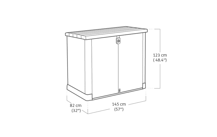 Keter Store It Out Pro Outdoor Garden Furniture Storage Shed Beige with Brown Lid Fade Free All Weather Resistant Safe and Secure Zero Maintenance 5 year Warranty