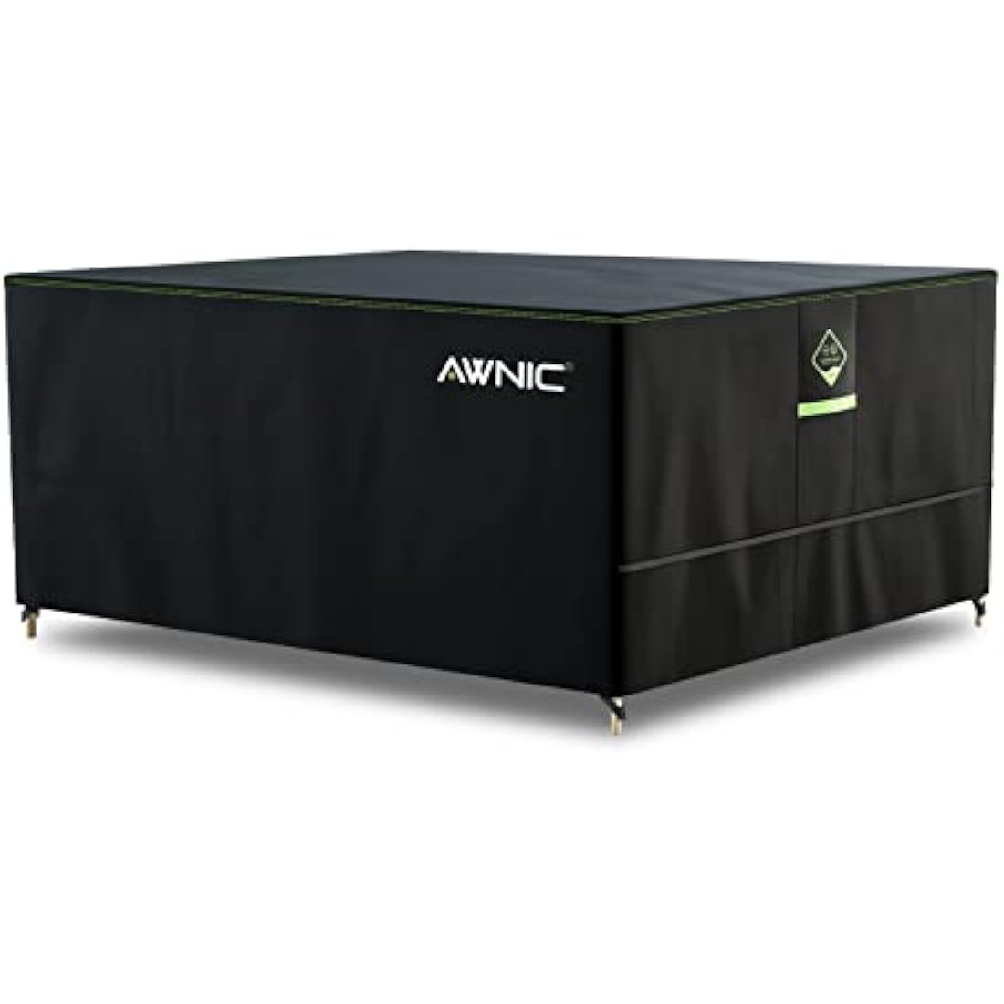 AWNIC Garden Furniture Covers Waterproof 125 * 125 * 71cm, Heavy Duty 420D Oxford Fabric Outdoor Patio Table Covers, Windproof Anti-UV Outdoor Chair and Table Covers with Air Vent, Cube Square Black