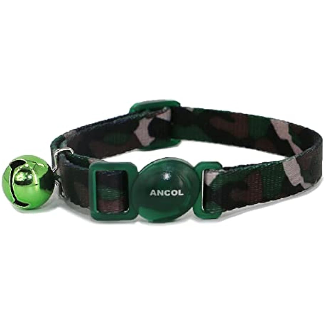 Ancol Camo Safety Cat Collar in Green - Comfortable Pet Accessory with Break Away Buckle - Kitten Training Neckband