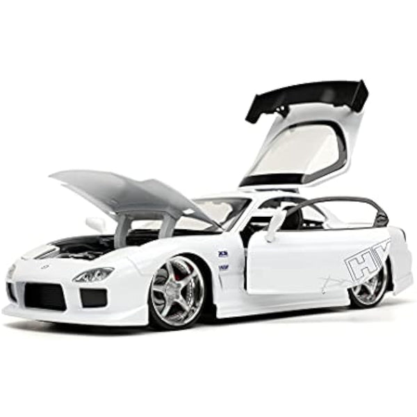 Jada Toys Fast & Furious 1993 Mazda RX-7 1:24 Scale Opening Doors Bonnet & Trunk White