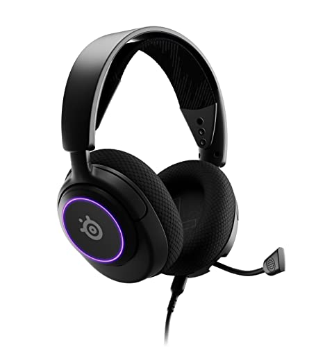 SteelSeries Arctis Nova 3 - USB-C Gaming Headset for PC, PS4, PS5 & Switch - RGB Lights - Hi-Fi Drivers - 360° Spatial Audio - AirWeave Memory Foam Earcups - Super Lightweight - ClearCast Gen 2 Mic