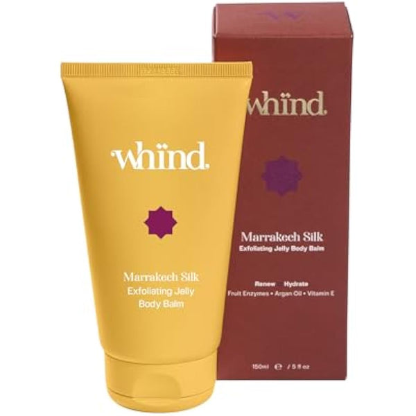 whind Marrakech Silk Exfoliating Jelly Body Balm Scrub – Hydrating Vitamin E Shower Scrub for Glowing Skin – 150ml – Gentle Body Exfoliator & Moisturizer