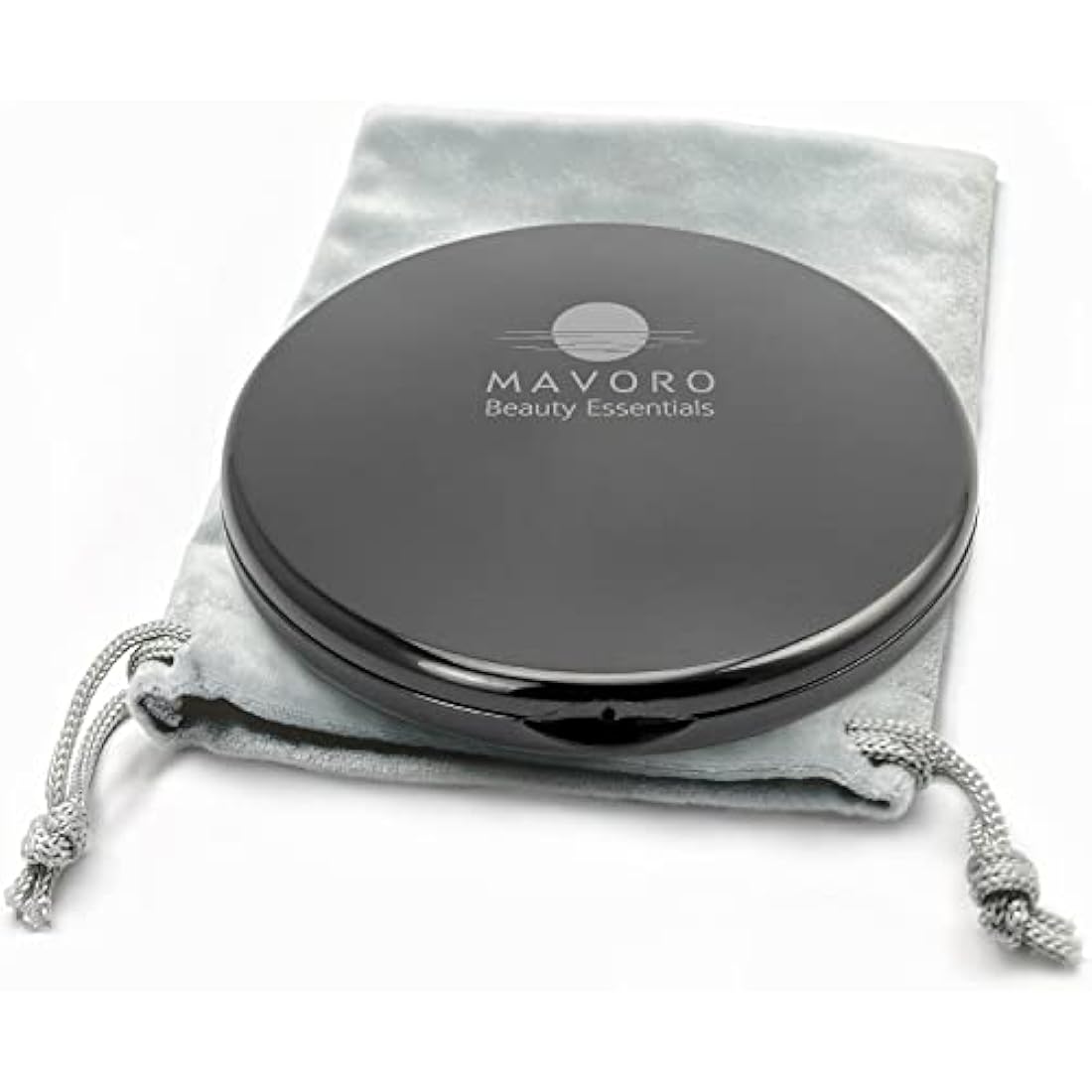 Magnifying Compact Mirror for Purses, 1x/10x Magnification – Double Sided Travel Makeup Mirror, 4 Inch Small Pocket or Purse Mirror. Distortion Free Folding Portable Compact Mirrors (Black)