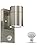 HiBay 1x Outdoor Wall Lights Motion Sensor,Outside Light with PIR Sensor Mains Powered, Stainless Steel Security Lighting IP44 with 7W GU10 LED Warm White Bulb