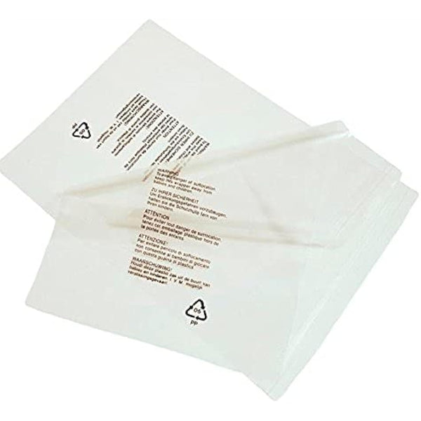 100 Clear Plastic SELF Seal Garment Clothing Bags with Safety Warning RESEALABLE Peel & Seal Polypropylene Clothes T-Shirt Shirt Display Postal Packing Postage Sacks MAILERS SABCO (12" x 16")