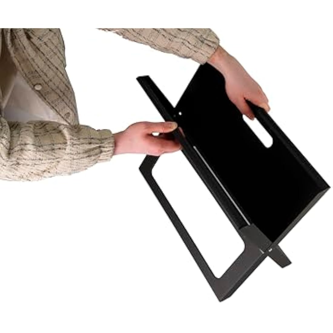 Direct Designs - Notebook Folding Grill - Portable Picnic BBQ with Chrome Plated Cooking Grid (Black)