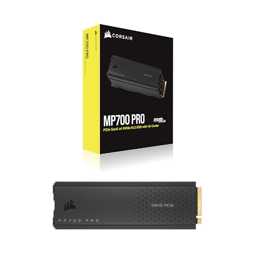 Corsair MP700 PRO 2TB M.2 PCIe Gen5 x4 NVMe 2.0 SSD – M.2 2280 – Up to 12,400MB/sec Sequential Read – High-Density TLC NAND – Black