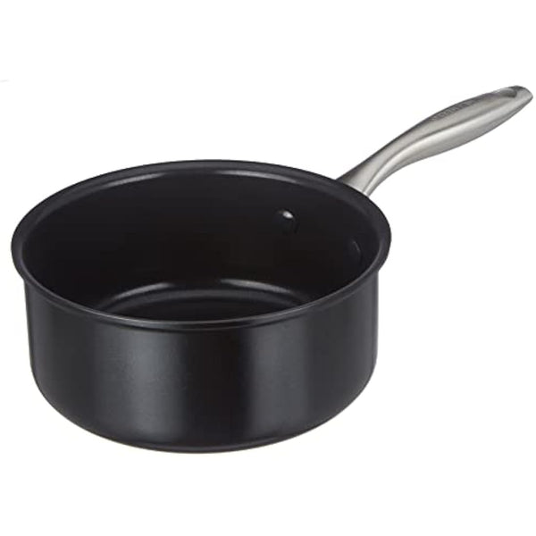 GreenPan Lima Midnight Hard Anodized Healthy Ceramic Non-Stick, 5-Piece Set, Includes Frying Pan, Saucepan, & Nylon and Slotted Turner, PFAS-Free, Induction Suitable, Oven Safe, Black