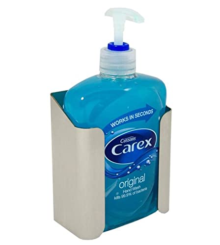Carex bottle holder for 1 x 500 ml Carex soap bottle (Not included). Rust proof stainless steel and wall mounted to save counter space. Ideal for