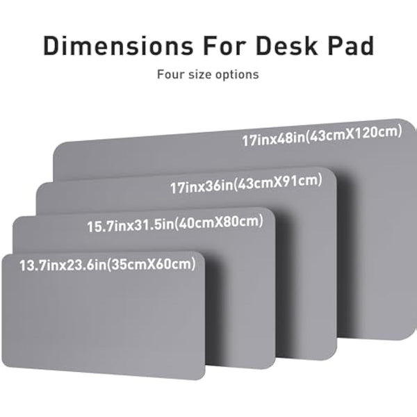 Leather Desk Pad Protector,Mouse Pad,Office Desk Mat, Non-Slip PU Leather Desk Blotter,Laptop Desk Pad,Waterproof Desk Writing Pad for Office and Home (60cmX35cm,Light Grey)