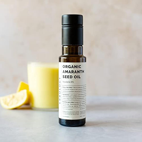 Erbology Organic Amaranth Oil 100ml - Cold-Pressed - Rich in Squalene (8%) and Vitamin E (580% RI) - Regenerate and Nourish - No Additives or Preservatives - Sustainably Sourced - Vegan - GMO-Free