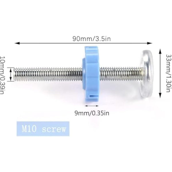 4 Pack Pressure Mounted Baby Gates Threaded Spindle Rods M10 Walk Thru Gates Accessory Screw Bolts Kit for Baby Safety Gates Pet Dog Gate Stair Gates(Blue)