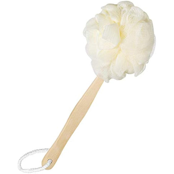 Healifty Body Scrubber for Shower with Wooden Long Handle Loofah, Body Shower Brush Back Scrubber, Loofah Sponge for Use in Shower and Bath, Exfoliate Dead Skin for Women, Men, Seniors
