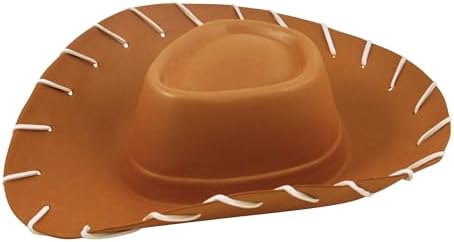 Henbrandt Brown or Red Cowboy Hat EVA Foam Wild West Cowgirl Hat with Wide Brim and White Stitches Toy Sheriff Two Sizes Adults or Kids Halloween Fancy Dress Accessories for Boys, Girls, Men and Women