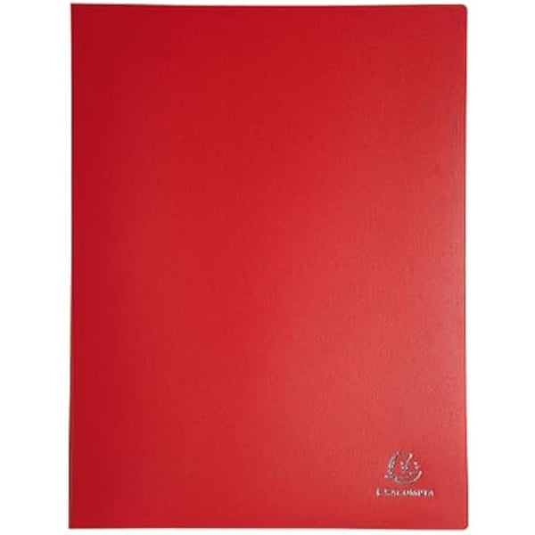 Exacompta - Ref 85105E - Soft PP Display Book - Suitable for A4 Documents, Made from Polypropylene, Lightweight, 100 Pockets, 200 Viewing Pages - Red Cover