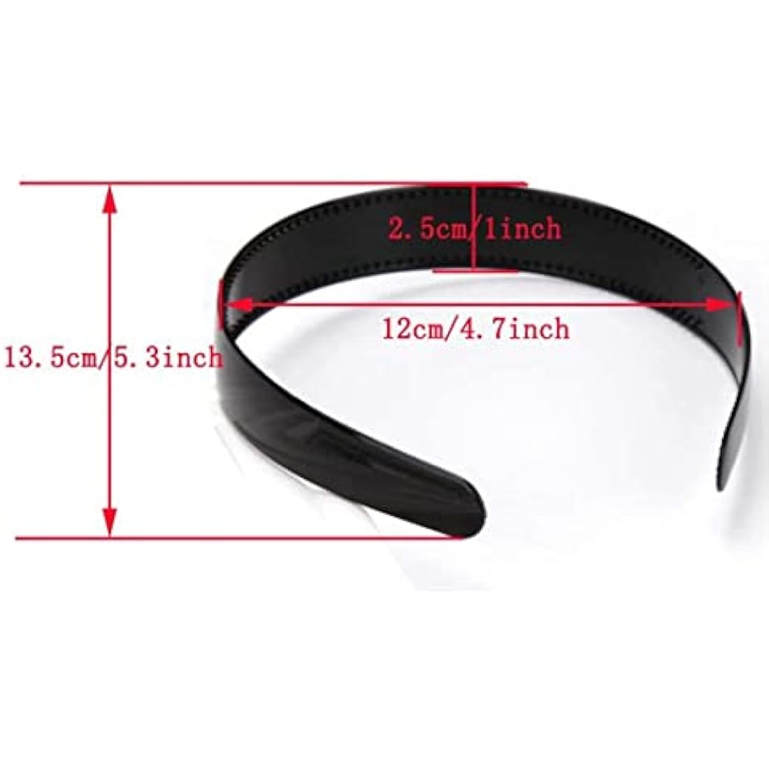 20 Pack 1 Inch Black Plain Craft Plastic Headbands with Teeth Plastic DIY Hair Accessories Headbands Headwear
