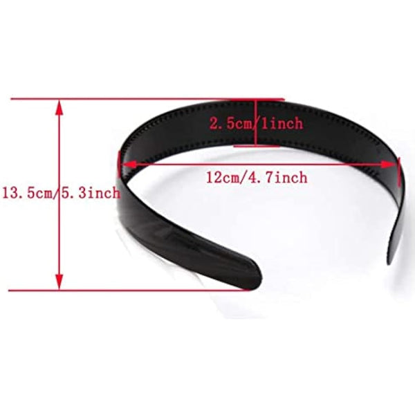 20 Pack 1 Inch Black Plain Craft Plastic Headbands with Teeth Plastic DIY Hair Accessories Headbands Headwear