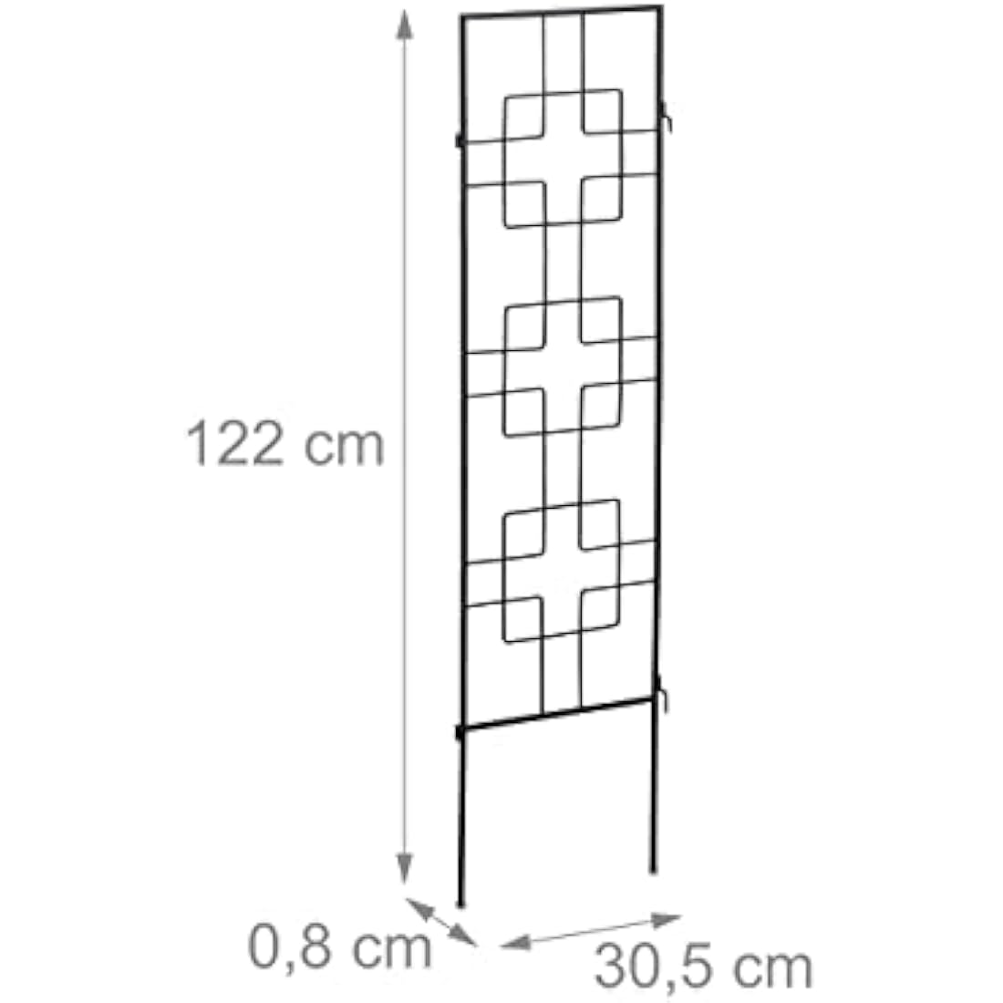 Relaxdays Metal Trellis, Set of 3, Push In, Support for Climbing Plants, Garden, Patio & Balcony, 122 x 30.5 cm, Black, Steel, 3er Pack