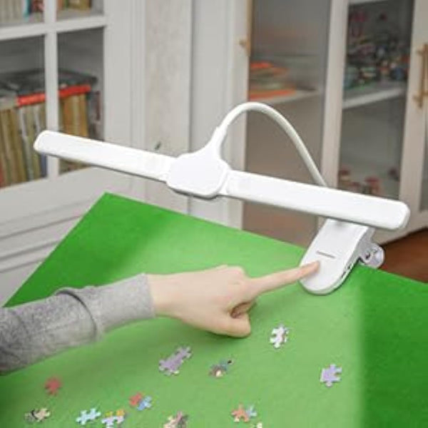 Folding Wooden Jigsaw Puzzle table with Storage Drawer and Rechargeable LED Light - jigsaw board with Adjustable Angle, Relief for Back and Neck Pain - Ideal for Adult Puzzle Enthusiasts