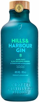 Hills and Harbour Gin 70cl (40% ABV) - Multi-Award Winning Scottish Craft Gin - Infused with Forest Fir, Tropical Fruits, Citrus Spice and Tangy Sherbet - Innovative New Eco-Friendly Bottle Available