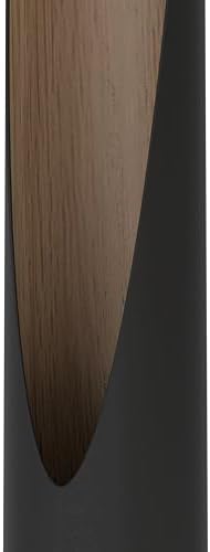 Eglo LED Floor lamp Barbotto, Elegant Standing Light, uplighter for Living Room and Bedroom, floorlamp with indirect Light, Black Steel and Natural Wood, Warm White, 54 in