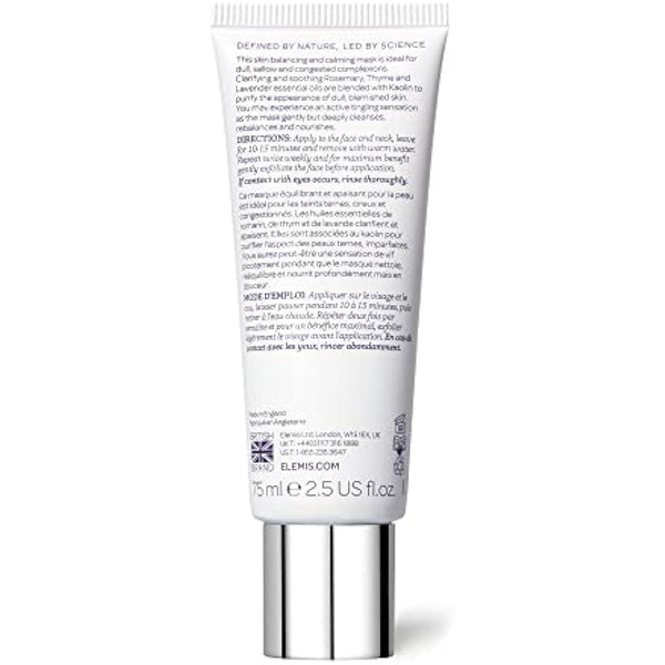 ELEMIS Herbal Lavender Repair Mask, Soothing Clay Balm Deeply Cleanses, Rebalances it also Nourishes Skin, Calming Balm Formulated with Rosemary, Thyme, Lavender, Leaves Skin Bright and Balanced, 75ml