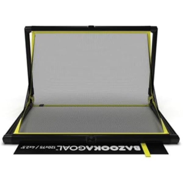 BazookaGoal Original Solid Frame Pop Up Goal - Folding Mini Soccer Goal for Kids and Adults - Portable Goal Post - Easy to Set-up & Steady