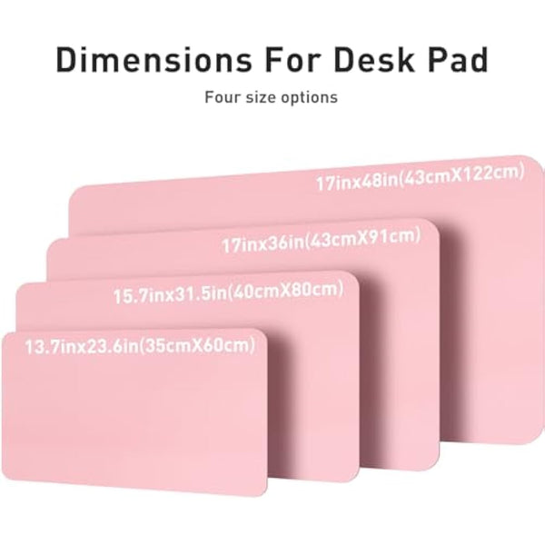 Leather Desk Pad Protector,Mouse Pad,Office Desk Blotter Mat, Non-Slip PU Leather Table Mat,Laptop Desk Pad,Waterproof Desk Writing Pad for Office and Home (91cm x 43cm, Fairy Pink)