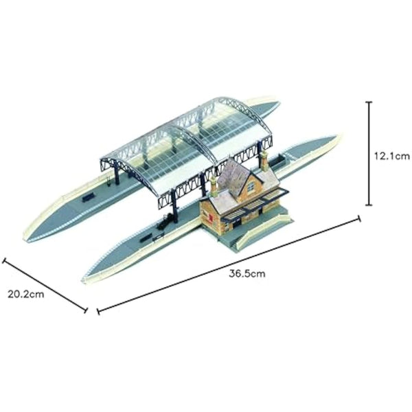 Hornby R8009 OO Gauge Station Terminus - Model Railway Accessories, Miniature Diorama Scenery for Hornby Train Sets - Lifelike Train Station Terminus Model - Scale 1:76, Grey