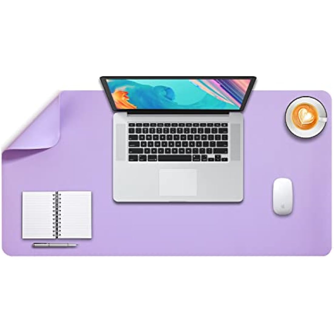 Desk Pad Large, Desk Mat, Extended Mouse Mat, Mouse Pad L, Desk Blotter, DOBAOJIA Laptop Pad Writing Pad for Office/Home, Dual-Side Use PU Leather Waterproof 31.5" X 15.7"(Purple/Purple)