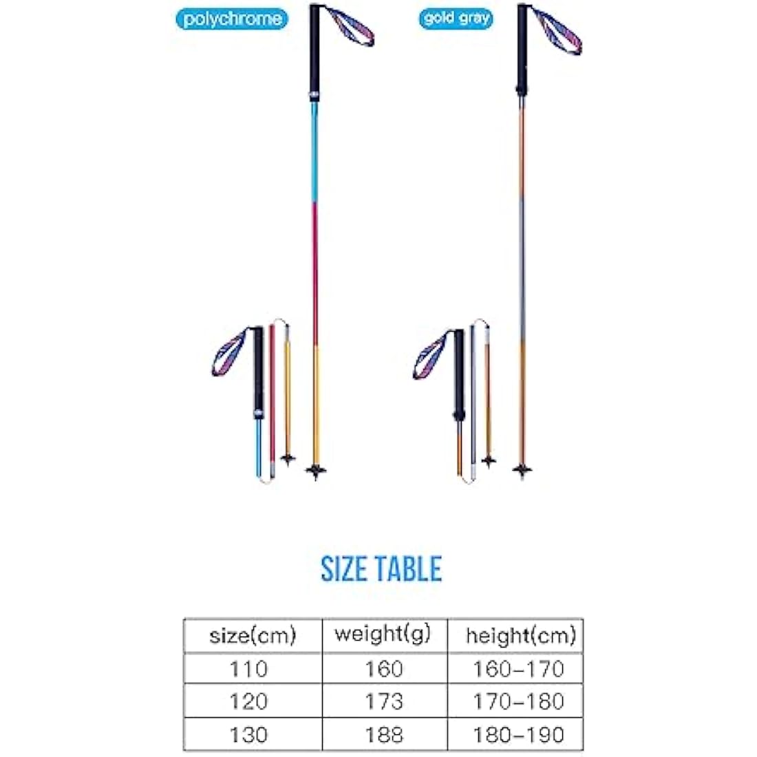 AONIJIE Folding Ultralight 7075 Aluminum AlloyTrekking Poles Quick Lock Trekking Hiking Pole Walking Stick