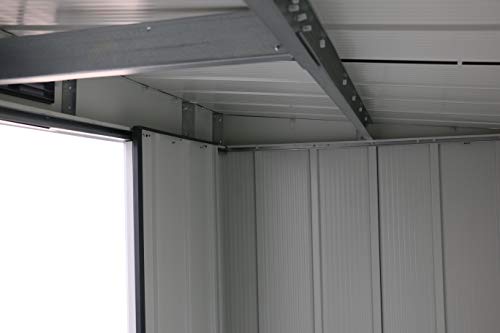 Duramax ECO 8 x 8 (6.35 m2) Metal Garden Storage Shed, Hot-Dipped Galvanized Metal Garden Shed, Tool Storage Shed, Strong Reinforced Roof Structure, Maintenance-Free Metal Shed, Anthracite