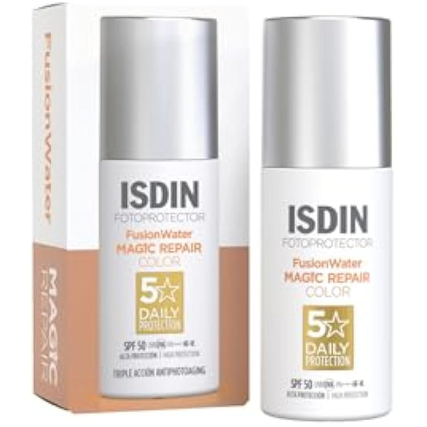 ISDIN FotoUltra Age Repair Color Fusion Water SPF 50 - Tinted facial sunscreen | Triple anti-aging action | Natural coverage, 50 ml