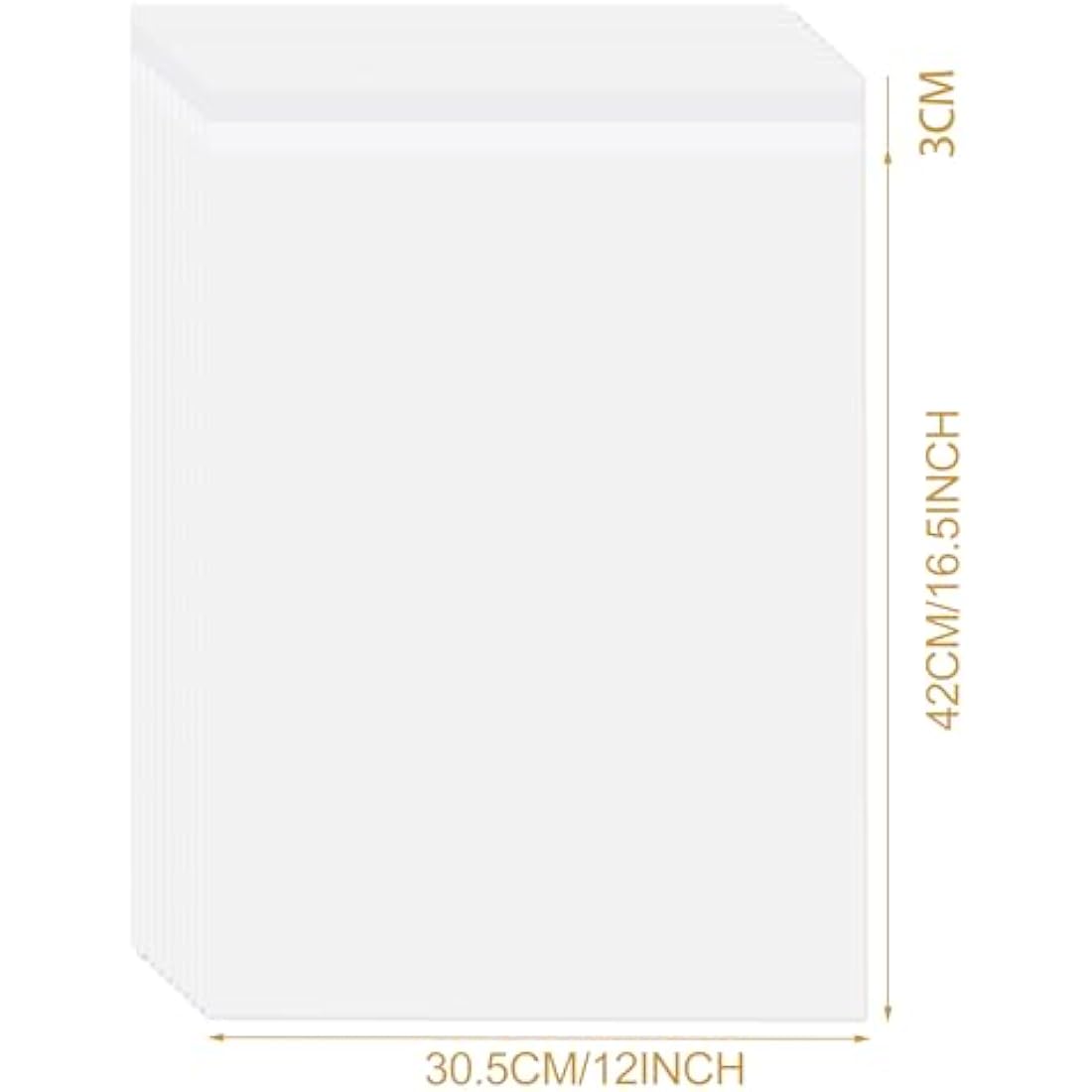 A3 Clear Self-adhesive Cello Bags - 100 Packs, 30.5x42cm Self-sealing Cellophane Display Bags, Food Safe, OPP for Prints, Cookies, Cards, Envelopes, Pictures (12 x 16.5 Inches)