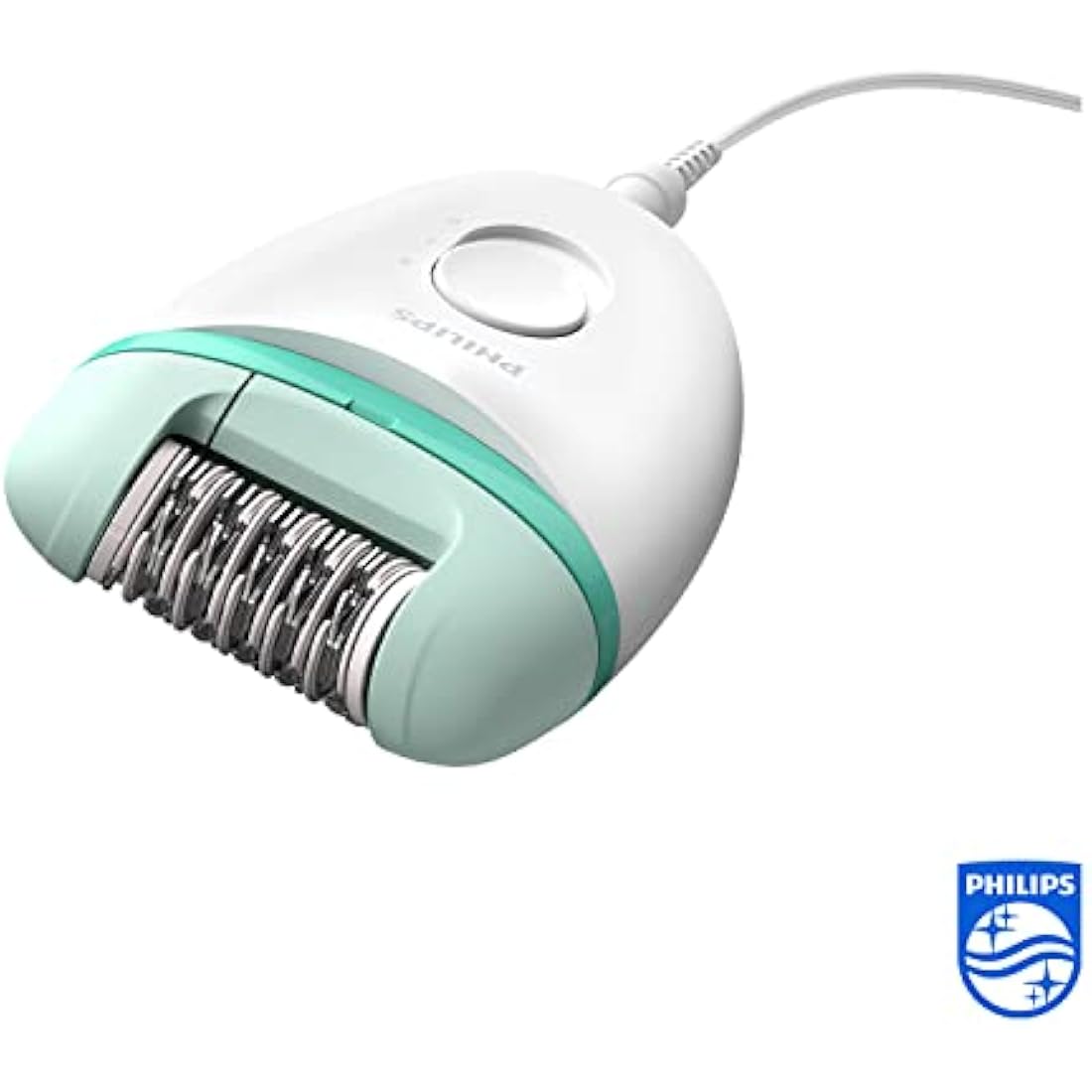 Philips Satinelle Essential Epilator, Corded, Compact Hair Removal, BRE224/00 White & Green