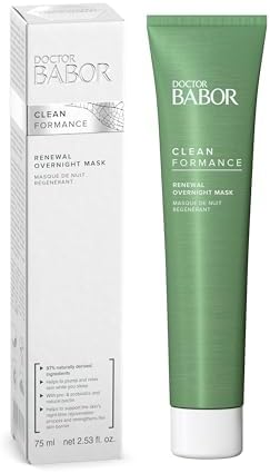 DOCTOR BABOR CLEANFORMANCE Renewal Overnight Mask, Rich Face Mask for All Skin Types, Cream Mask with Pre- / Probiotics, Vegan Formula, 1 x 75 ml