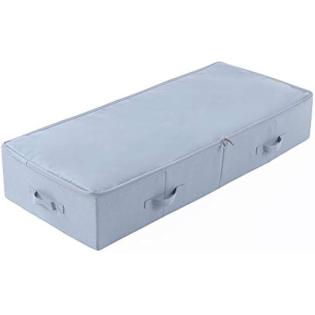 Amonsen 100X43X18cm, Jumbo Size Underbed Storage Bins with 3-side Zip & Handles, Washable & Collapsible Design Box for Clothes, Bedding, Wedding Dress Storage Box, Light Gray