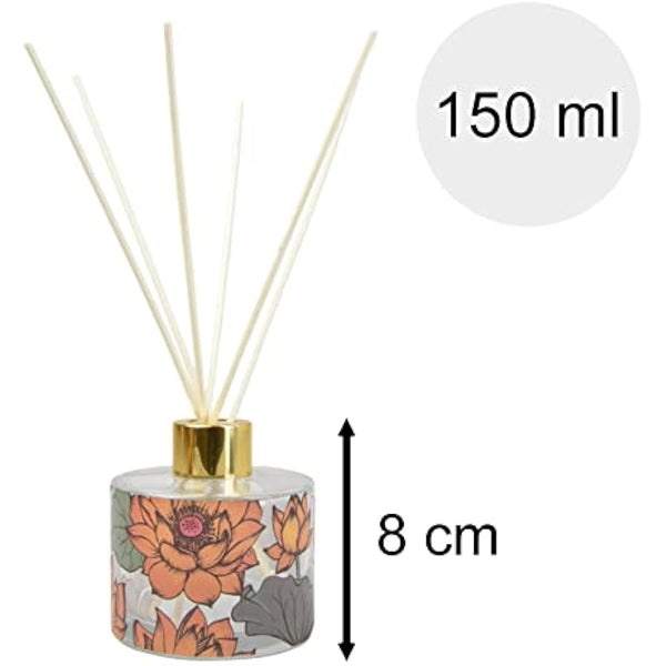 150ml Glass Reed Diffuser With Thai Lotus Flower Scent | Home Fragrance Reed Diffuser Set | Scented Oil Room Diffuser - Aroma Gift