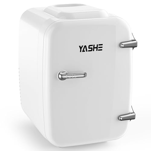 YASHE Mini Fridge for Bedroom, 4 Liter/6 Cans Small Fridge, AC/DC Thermoelectric Cooler and Warmer Mini Fridge for Drink Office Dorm Car, Blue