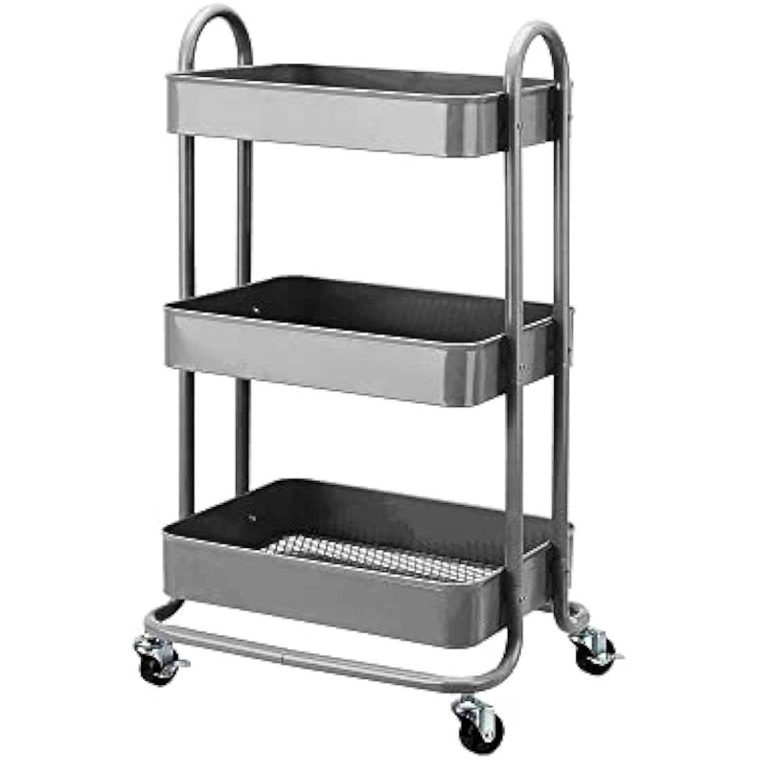 Amazon Basics 3-Tier Rolling Utility or Kitchen Cart - Charcoal