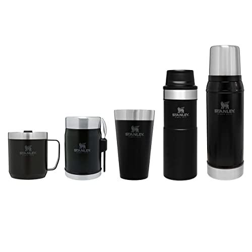 Stanley Adventure Stacking Beer Pint 0.47L - Travel Mug Keeps Drinks Cold For 4 Hours - Stainless Steel Thermal Cup - Stacks Infinitely - Double Wall Vacuum Insulation - Dishwasher Safe - Matte Black