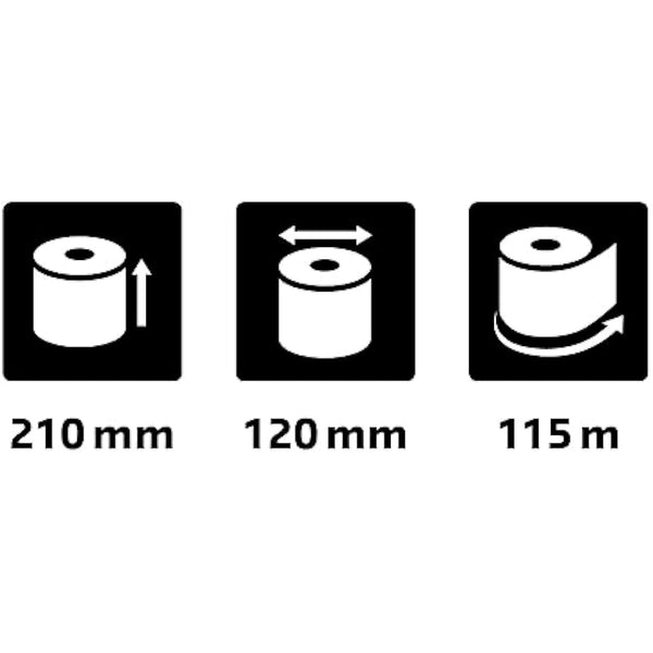 Exacompta - Ref 52131E - Telex Machine Rolls (6 Rolls Per Pack) - 210mm Width x 120m Length, 3-Ply Self Copy Chemical Paper, 25mm Core, Suitable for Use in Telex Machines