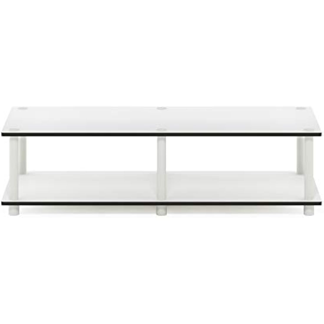 Furinno Toolless TV Stands, Wood, White/White, one size