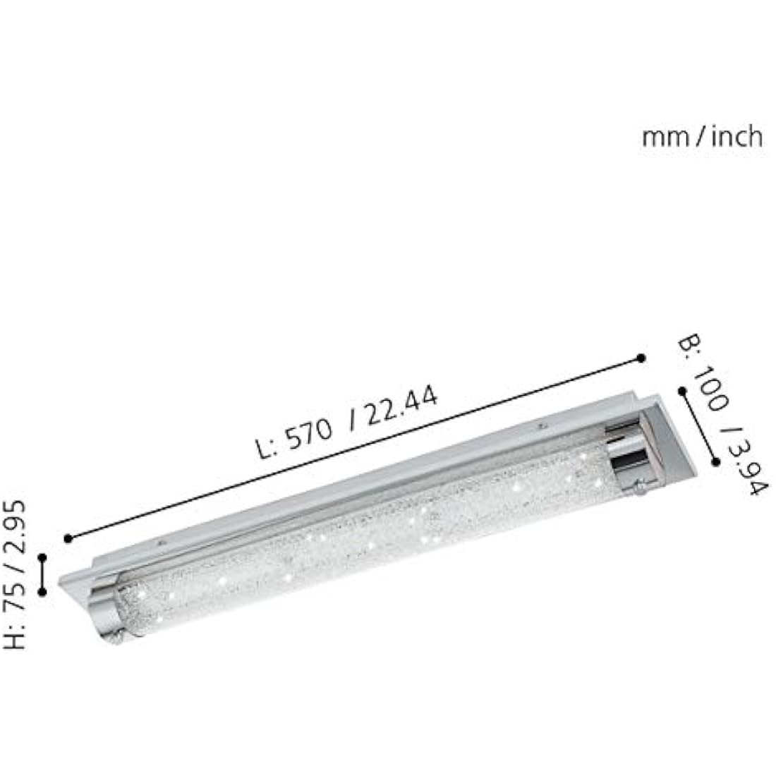 Eglo 97055 TOLORICO LED Bathroom Wall or Ceiling Light in Chrome and Crystal