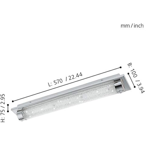 Eglo 97055 TOLORICO LED Bathroom Wall or Ceiling Light in Chrome and Crystal