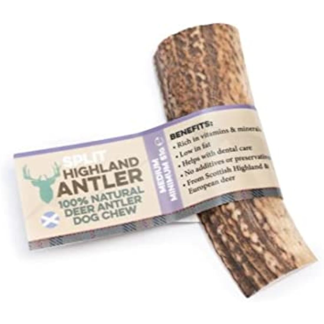 100% Natural SPLIT Antler Dog Chews The Hypo-Allergenic Dog Chew Like Stagbar (Medium 51-80g)