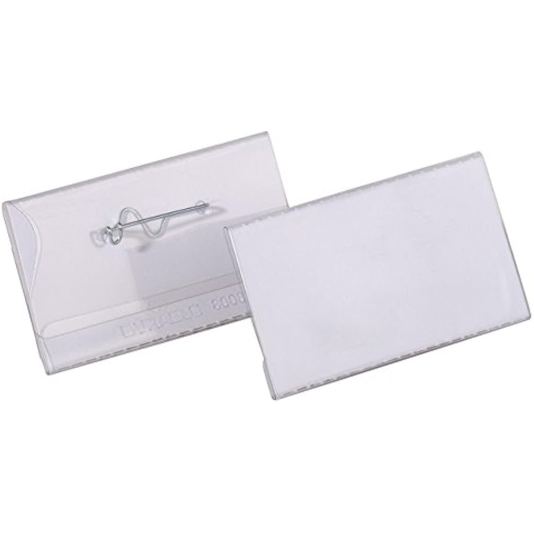 Durable Name Badge 40 x 75 mm with PinTransparent | Pack of 100 Badges | Includes Blank Insert Cards | Ideal for Events and Visitor Management