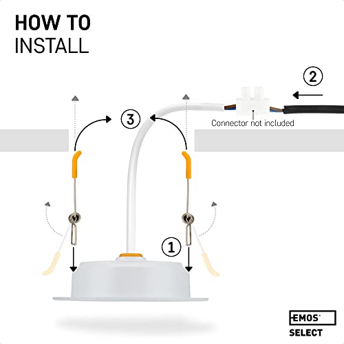 EMOS LED Downlights for Ceiling, 5W/500 Lumens, Neutral White 4000K | IP54 Waterproof LED Spot Lights for Bathroom etc. | Set of 6 Recessed LED