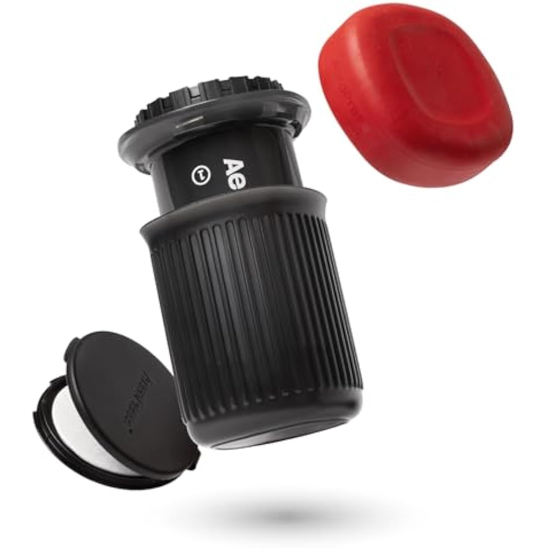 Aeropress Go Portable Travel Coffee Press Kit, 1-3 Cups in a Minute, Coffee, Espresso, & Cold Brew Maker, Manual Coffee Making Machine for Travel, Includes Mug & Lid, Grey