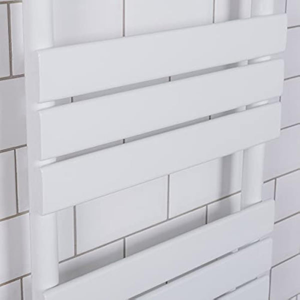 Warmehaus Designer Bathroom Flat Panel Heated Towel Rail Radiator Ladder Rad 800 x 500mm - White